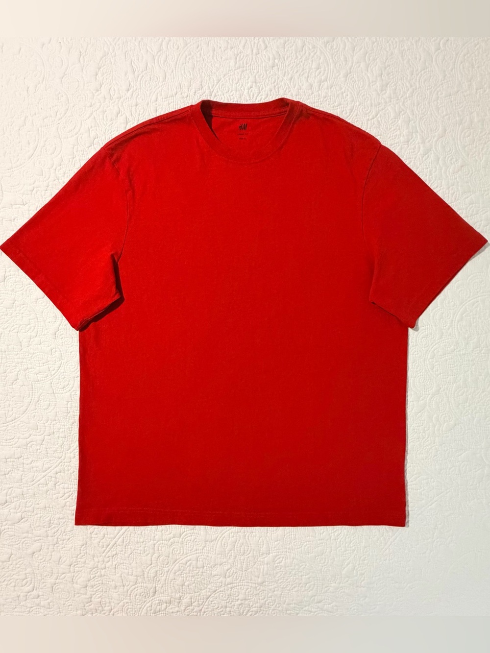 H&M | Loose Fit Short Sleeve T-Shirt | Red | Size XL | Blank